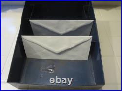 Antique Large Tin Counter Top Store Display Box Stand Blue Rare