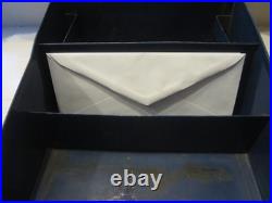 Antique Large Tin Counter Top Store Display Box Stand Blue Rare