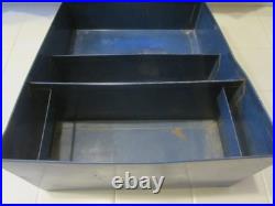 Antique Large Tin Counter Top Store Display Box Stand Blue Rare