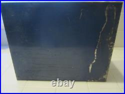Antique Large Tin Counter Top Store Display Box Stand Blue Rare