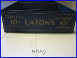 Antique Large Tin Counter Top Store Display Box Stand Blue Rare