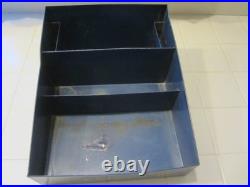 Antique Large Tin Counter Top Store Display Box Stand Blue Rare