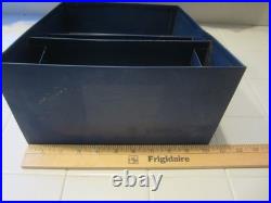 Antique Large Tin Counter Top Store Display Box Stand Blue Rare