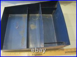 Antique Large Tin Counter Top Store Display Box Stand Blue Rare