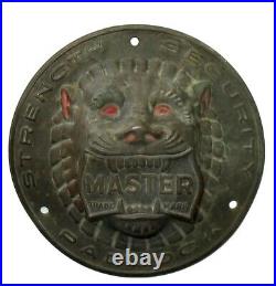 Antique Master Lock Lion Display Sign Rare Vintage Advertising Collectible L@@K