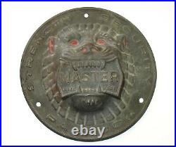 Antique Master Lock Lion Display Sign Rare Vintage Advertising Collectible L@@K