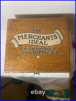 Antique Merchants ideal Harmonica Display Box. Rare