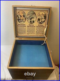 Antique Merchants ideal Harmonica Display Box. Rare