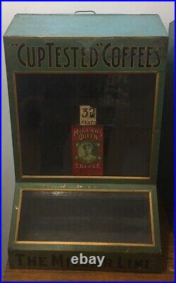 Antique Metal Millars Coffee General Store Display Bin 25X17 X16 Very Rare