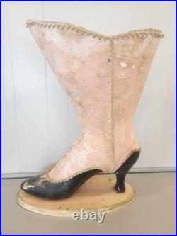 Antique Oversized Victorian Shoe 27 Paper mache trade sign, store display RARE