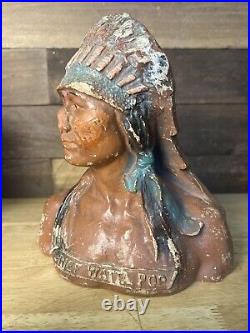 Antique Rare Chief Watta Pop Countertop Lolipop Display Piece