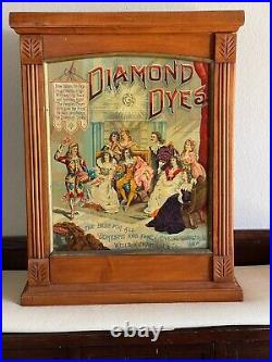 Antique Rare Diamond Dyes Joker Display Cabinet