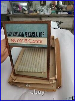 Antique Rare General Store Emilia Garcia Cigar Advertising Glass LID Display Box