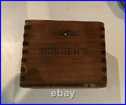 Antique Rare Large Store Display Borden's Horse Drawn Wagon Made Of Wood