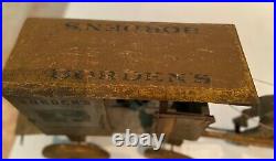 Antique Rare Large Store Display Borden's Horse Drawn Wagon Made Of Wood