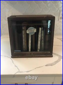 Antique Stanley Tools Original Hardware Store Display Cabinet Sign Rare