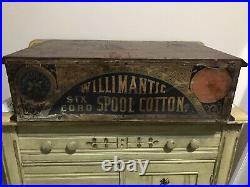Antique Willimantic Thread/ Spool Store Counter 2 Drawer Display Cabinet Rare