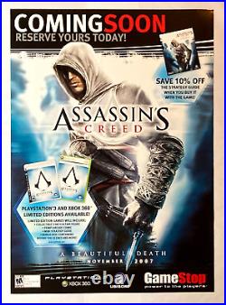 Assassin's Creed Store Display Poster Xbox 360 PS3 2007 GS 28x 20 Very Rare