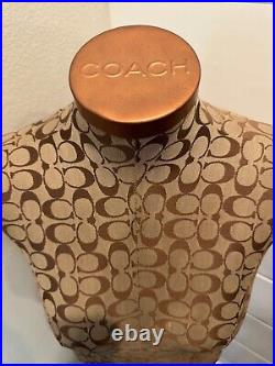Authentic Coach Dress Mannequin Monogram Copper Finish Fabric Rare Store Display