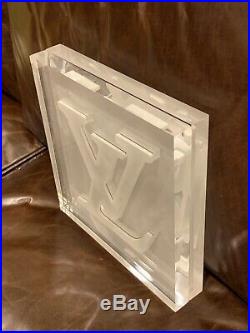 Authentic Louis Vuitton Store Display Installation rare LV logo clear acrylic