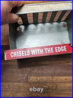 B7- RARE vintage MILLERS FALLS Wood Chisels Hardware Store Display Rack Sign