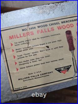 B7- RARE vintage MILLERS FALLS Wood Chisels Hardware Store Display Rack Sign