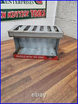 B72- RARE vintage MILLERS FALLS Wood Chisels Hardware Store Display Rack Sign