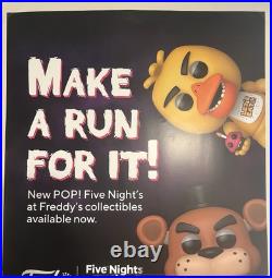 BIG RARE Funko Pop Store Display Poster Sign Five Nights FNAF Chica Foxy Freddy