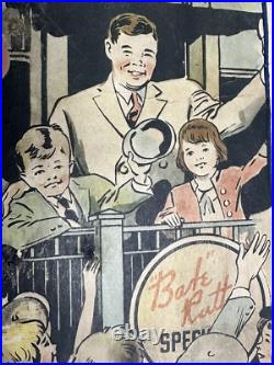 Babe Ruth RARE 1934 Store Advertising Sign Display Baseball Glove Puffed Wheat