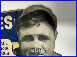 Babe Ruth RARE 1934 Store Advertising Sign Display Baseball Glove Puffed Wheat