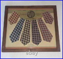 Beautiful Antique Resisting Ties Advertisement Store Display Framed Rare