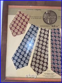 Beautiful Antique Resisting Ties Advertisement Store Display Framed Rare