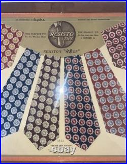 Beautiful Antique Resisting Ties Advertisement Store Display Framed Rare