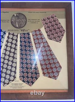 Beautiful Antique Resisting Ties Advertisement Store Display Framed Rare