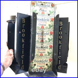 Brookfield Cheese Vintage Tin Country Store Revolving Display Stand. Rare