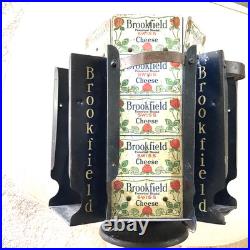Brookfield Cheese Vintage Tin Country Store Revolving Display Stand. Rare