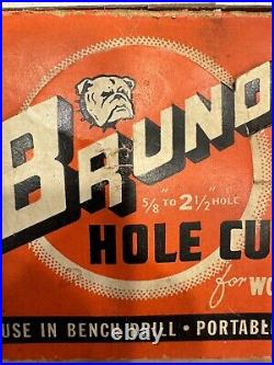 Bruno Graphic Bulldog Advertising Store Display Vintage Rare 1970s Die Cut Tools