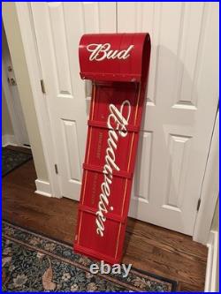 Budweiser Bud Toboggan Sled Beer Sign Store Display Rare 56