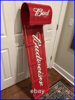 Budweiser Bud Toboggan Sled Beer Sign Store Display Rare 56