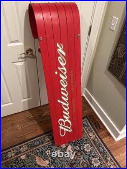 Budweiser Bud Toboggan Sled Beer Sign Store Display Rare 56