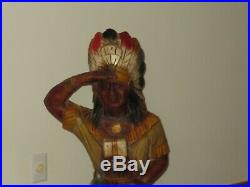 CIGAR STORE INDIAN Alfco NY Advertising Store Display Indian Chief RARE 5 FOOT