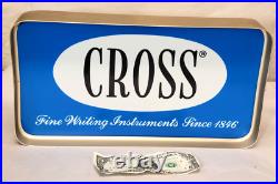 CROSS Pens Pencils LIGHTED SIGN Rare Store Display 1970s vintage Writing