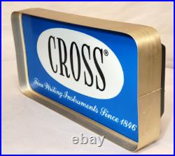 CROSS Pens Pencils LIGHTED SIGN Rare Store Display 1970s vintage Writing