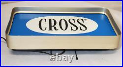 CROSS Pens Pencils LIGHTED SIGN Rare Store Display 1970s vintage Writing