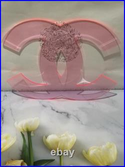 Chanel Logo Baby Pink Store Display Coco Mark Logo Rare