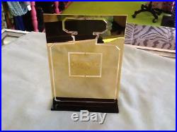 Chanel Paris Perfume Bottle Store Display stand Gold Metal Cut-Out. MINT. RARE