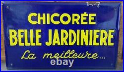 Chicorée Belle Jardinière Plaque Émaillée Publicitaire Années 50/60 Rare