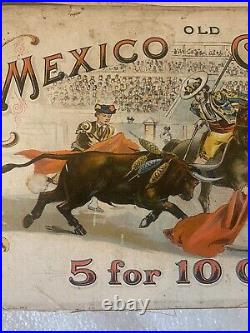 Circa 1900 Rare Cigar Store Display Box Old Mexico Cigars Brown Brothers Detroit