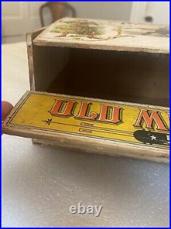 Circa 1900 Rare Cigar Store Display Box Old Mexico Cigars Brown Brothers Detroit