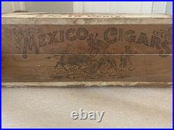 Circa 1900 Rare Cigar Store Display Box Old Mexico Cigars Brown Brothers Detroit